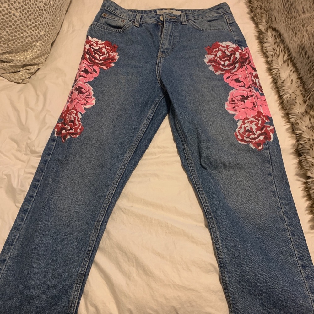 TOPSHOP floral MOM jeans size 28